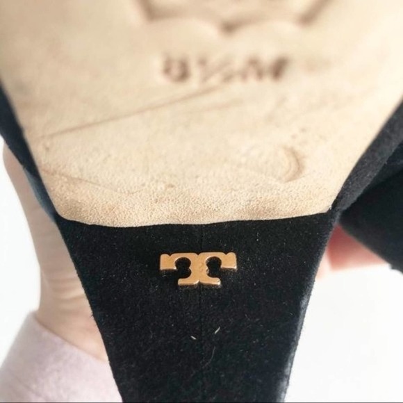 Tory Burch Cassidy Black and Blue Suede Floral Embroidered Lace Up Booties 8.5 - Picture 16 of 16